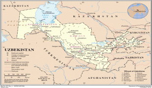 Kaart (cartografie)-Oezbekistan-Uzbekistan_map.jpg
