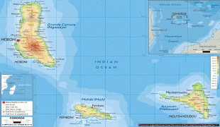 Kaart (cartografie)-Comoren-Comoros-physical-map.gif