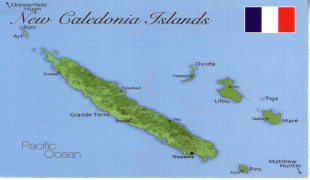 Kaart (kartograafia)-Uus-Kaledoonia-relief_map_of_new_caledonia.jpg