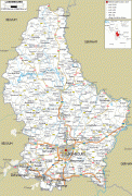Karte (Kartografie)-Luxemburg-road-map-of-Luxembourg.gif
