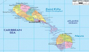 Karta-Saint Kitts och Nevis-political-map-of-St.Kitts.gif