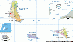 Kaart (cartografie)-Comoren-political-map-of-Comoros.gif