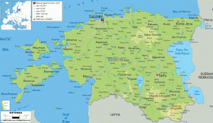 Karte (Kartografie)-Estland-Estonia-physical-map.gif