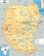 Kaart (cartografie)-Soedan-Sudan-physical-map.gif