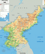Kaart (cartografie)-Noord-Korea-North-Korea-physical-map.gif