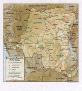 Kaart (cartografie)-Congo-Brazzaville-Congo_Democratic_Republic_Map.jpg