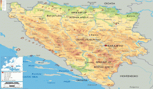 Географическая карта-Босния и Герцеговина-Bosnia-and-Herzegovina-phys.gif