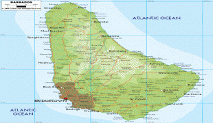 Географическая карта-Барбадос-Barbados-physical-map.gif