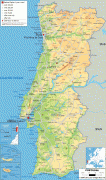 Žemėlapis-Portugalija-physical-map-of-Portugal.gif
