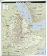 Kaart (cartografie)-Eritrea-large_detailed_relief_map_of_eritrea_and_ethiopia_with_cities_highways_and_airports_for_free.jpg