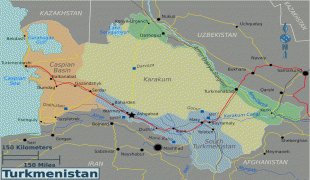 Kaart (cartografie)-Turkmenistan-Turkmenistan-Regions-Map.png