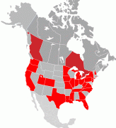 Karte (Kartografie)-Nordamerika-North_America_USL_Premier_League_Map_2009.png