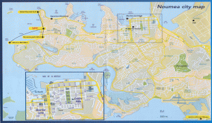Kaart (cartografie)-Nieuw-Caledonië (gebiedsdeel)-Noumea-Tourist-Map.jpg