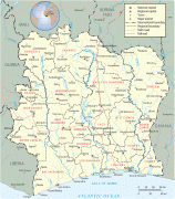 Kaart (cartografie)-Ivoorkust-map-ivory-coast.jpg