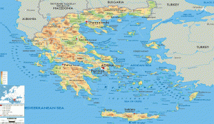 Географическая карта-Греция-Greek-physical-map.gif