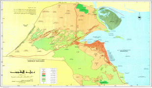 Kort (geografi)-Kuwait-Kuwait_Topographic_Map.jpg