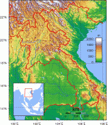Kaart (cartografie)-Laos-Laos_Topography.png