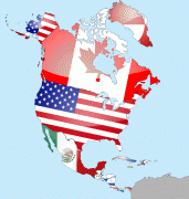 Mapa-Ameryka Północna-North_America_Flag_Map_by_lg_studio.png