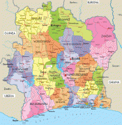 Kaart (cartografie)-Ivoorkust-Ivory-Coast-Political-Map-2.jpg