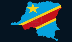 Kaart (cartografie)-Congo-Brazzaville-747125-map-of-democratic-republic-of-congo-and-flag.jpg