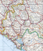 Kaart (cartografie)-Montenegro-detailed_road_map_of_montenegro.jpg