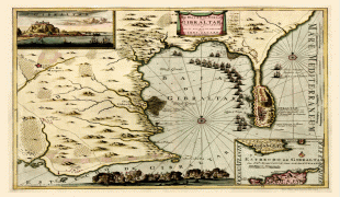 Kort (geografi)-Gibraltar-Gibraltar-1709-Map.jpg