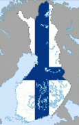 Kaart (cartografie)-Finland-Finland_flag_map.png